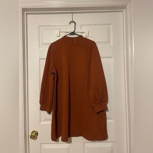Knit Sweater Dress Dark Orange for Fall